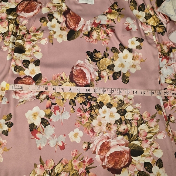 La Selva Women's Silk Floral  Maxi Dress  Slit Sides Strapy Sleeve Lightweight S - Picture 13 of 14